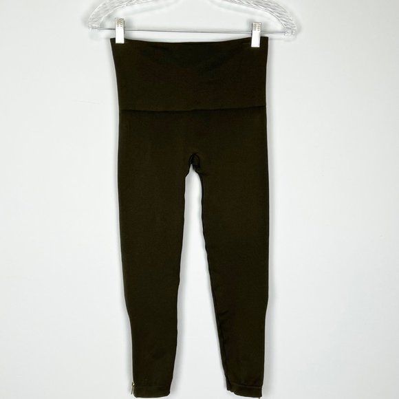 Spanx Look At Me Now Seamless Side Zip Leggings Olive Green size Medium - Picture 7 of 12